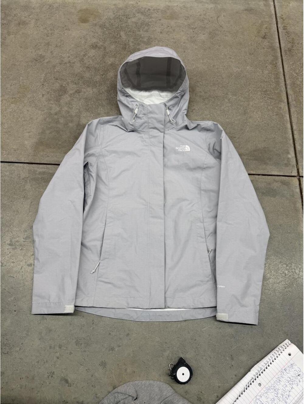 vintage the north face grey venture 2 zip up windbreaker jacket size small